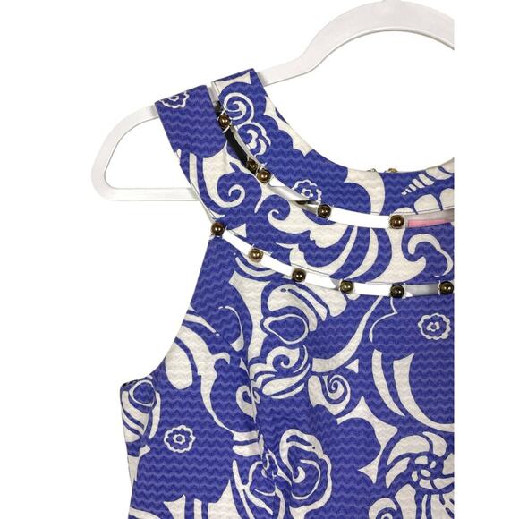 Lilly Pulitzer Lindy Dress Spectrum Blue Tide Pools Size 6 Beach SeaShell Resort - Picture 6 of 13
